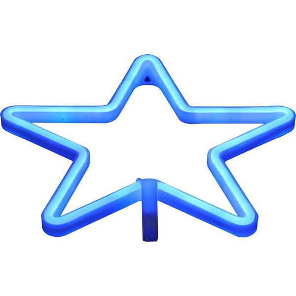 Forma Di Stella Led Luce Al Neon Segno Al Neon Per Festa Di Compleanno Soggiorno Usb/Batteria Alimentatoblu-image