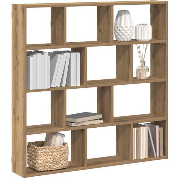 Maison Exclusive - Scaffale A Cubi 12 Scomparti Rovere Artigianale Materiale Ligneo-image