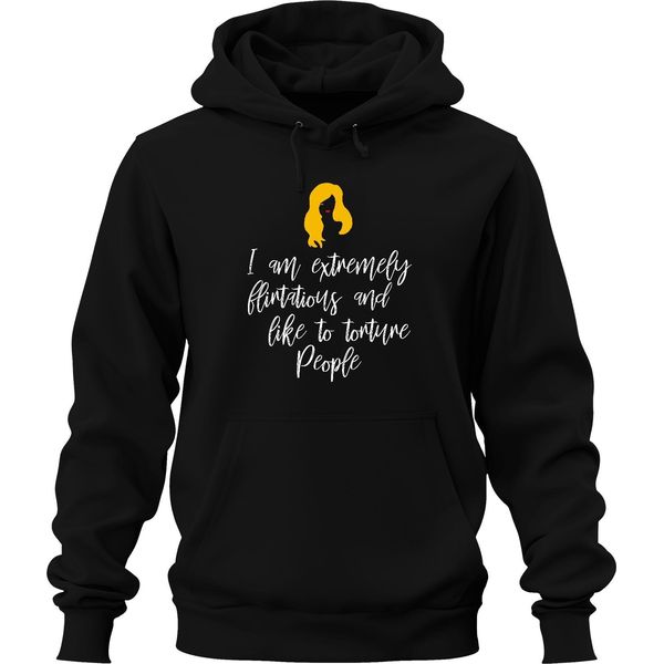 Sono Estremamente Civettuolo E Mi Piace Frech Sarkastisch Jga Unisex Hoodie Kapuzenpullover, Schwarz, Xl-image
