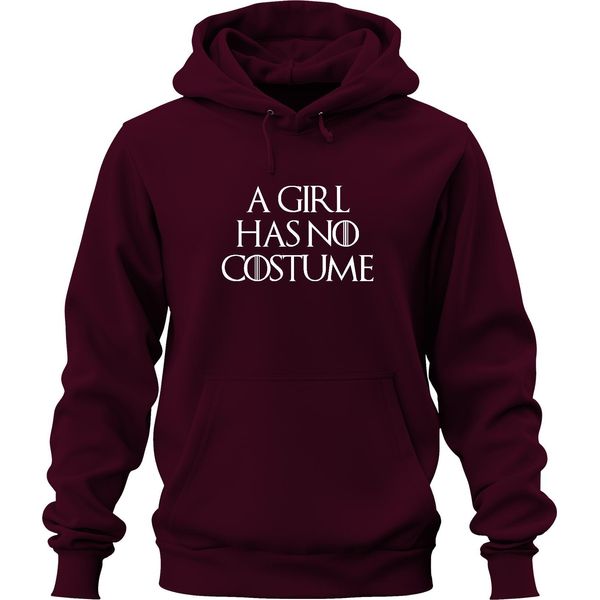 A Girl Has No Costume Halloween Saying Fantasy Parody Girl Unisex Hoodie Hoodie, Burgundy, S-image