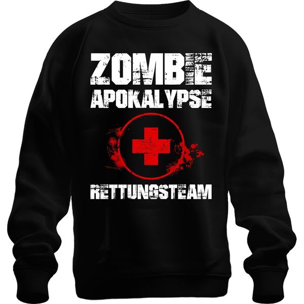 Zombie Apocalypse Rescue Team Paramedic Emergency First Aid Blood Unisex Felpa Pullover, Nero, M-image