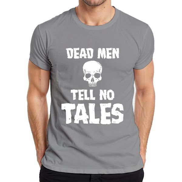 Maglietta Da Uomo "Dead Men Tell No Tales Pirate Skull Sailor Old"", Grigio, 3XL"-image