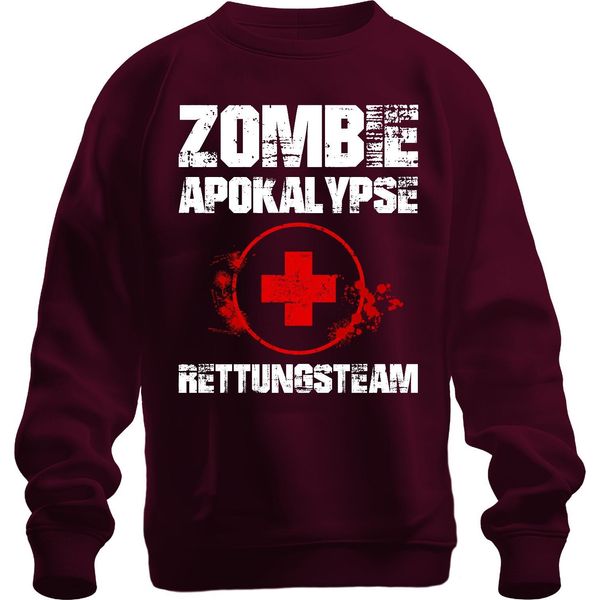 Zombie Apocalypse Rescue Team Paramedic Emergency First Aid Blood Unisex Felpa Pullover, Borgogna, L-image