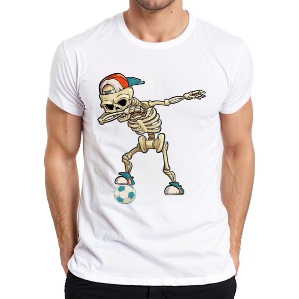 Dab Skeleton Football Cap Sneaker Streetwear Halloween Cool Sport Maglietta Da Uomo, Bianco, M-image