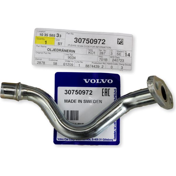 Volvo C30 S40 V50 S80 V70 XC60 XC70 Linea Di Scarico Olio Turbo Oe 30750972-image