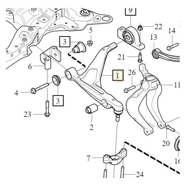 Volvo V90CC V60CC Ii Braccio Oscillante Inferiore Anteriore Destro Cpl Oe 32381880-image