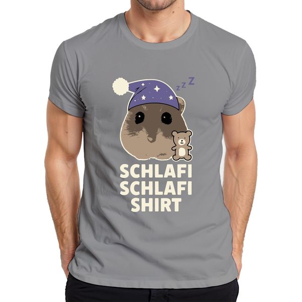 Schlafi Schlafi Criceto Nightcap Teddy Cute Sleepyhead Meme T-Shirt Da Uomo, Grigio, Xl-image