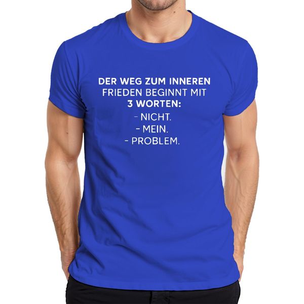 Maglietta Da Uomo "Inner Peace Not My Problem"" Sarcastic Funny Gift, Blu, L"-image