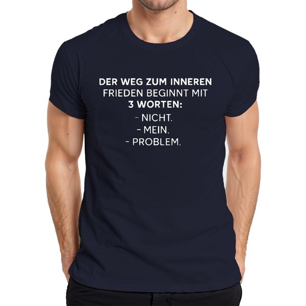 Maglietta Da Uomo "Inner Peace Not My Problem"" Sarcastic Funny Gift, Navy, 3XL"-image