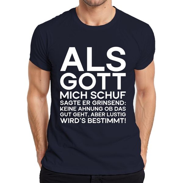 Quando Dio Mi Ha Creato Ha Detto Sorridendo Divertente Sarcasmo Regalo T-Shirt Da Uomo, Navy, Xl-image