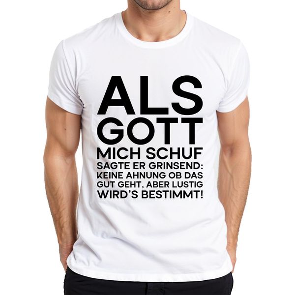 Quando Dio Mi Ha Creato Ha Detto Sorridendo Divertente Sarcasmo Regalo T-Shirt Da Uomo, Bianco, L-image
