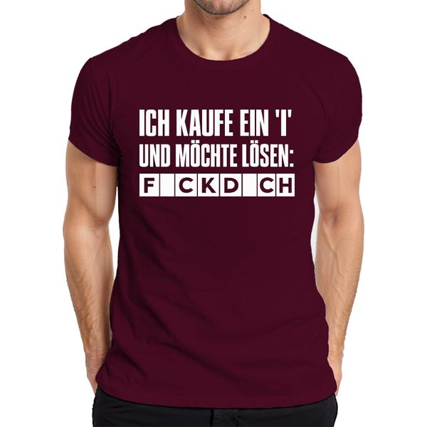 Compro Una I E Voglio Risolvere Il Problema F*Ckd*Ch T-Shirt Da Uomo, Borgogna, L-image