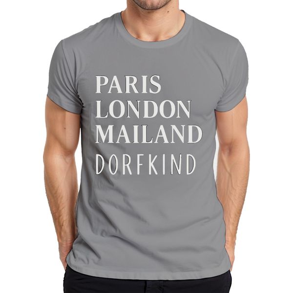 Parigi Londra Milano Villaggio Bambino Viaggio In Città Moda Umorismo Viaggio In Città Maglietta Da Uomo, Grigio, M-image