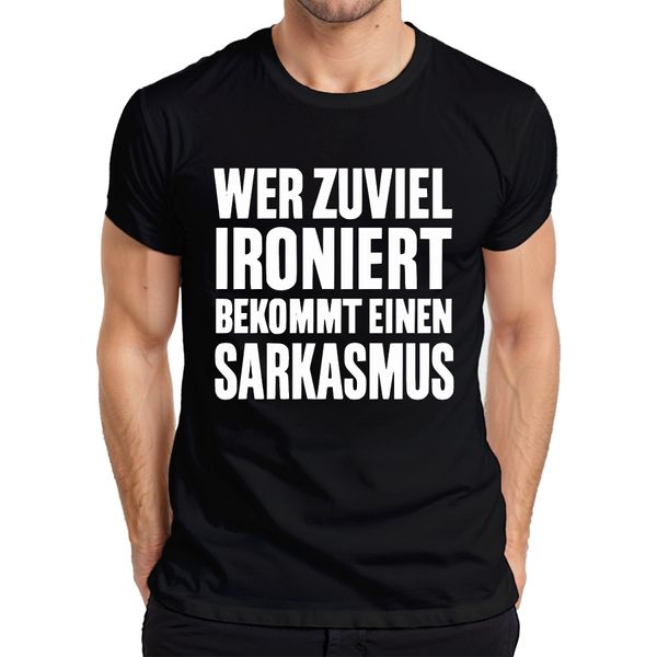 Chi Ironizza Troppo Si Becca Un Sarcasmo Sarcastico Regalo T-Shirt Da Uomo, Nero, S-image