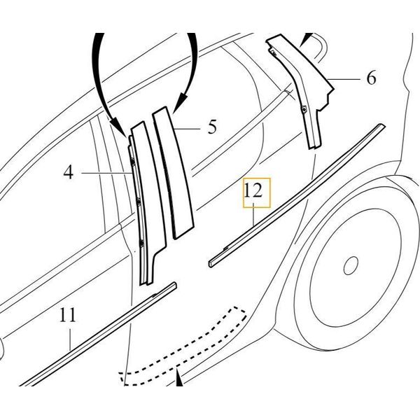 Volvo V40 Strisce Porta Posteriore Sinistra Oe 31278531-image