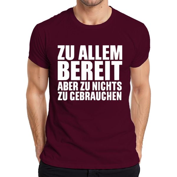 Pronto A Tutto Ma Non A Niente Divertente Ironico Umorismo Da Ufficio Amico T-Shirt Da Uomo, Borgogna, Xxl-image