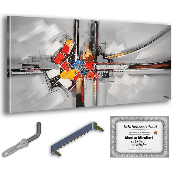 Monica Mirafiori I 100% Dipinto A Mano I Quadro "Manifesto"" 120X60Cm | Quadro Dipinto A Mano | Quadro Acrilico | Quadro Acrilico Molto Grande I Quadri D'arte Moderna I Quadri D'arte"-image