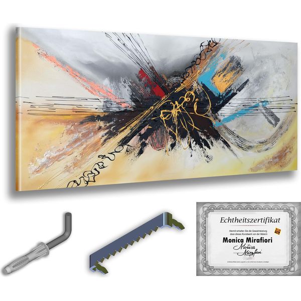 Monica Mirafiori I 100% Dipinto A Mano I Quadro "L'energia"" 100X50Cm | Quadro Dipinto A Mano | Quadro Acrilico | Quadro Acrilico Molto Grande I Quadri D'arte Moderna I Quadri D'arte"-image