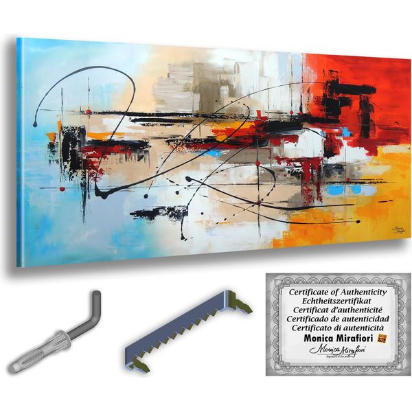 Monica Mirafiori I 100% Dipinto A Mano I Quadro "Moment"" 100X50Cm | Quadro Dipinto A Mano | Quadro Acrilico | Quadro Acrilico Molto Grande I Quadri D'arte Moderna I Quadri D'arte"-image