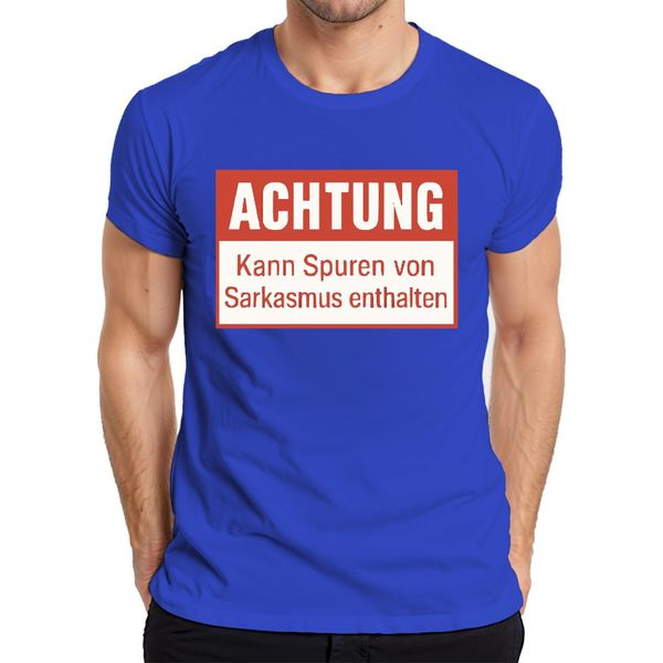 Attenzione Tracce Di Sarcasmo Incluse Divertente Umorismo Sarcastico Maglietta Da Uomo, Blu, M-image