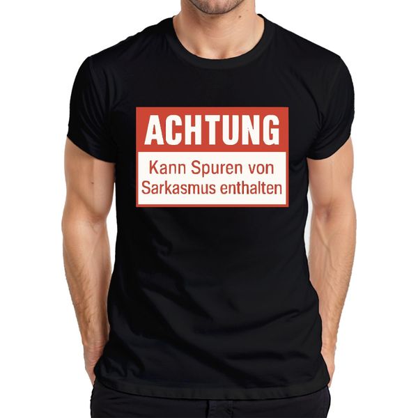 Attenzione Tracce Di Sarcasmo Incluse Divertente Umorismo Sarcastico T-Shirt Da Uomo, Nero, L-image