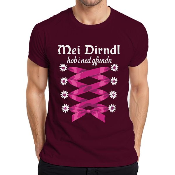 Non Ho Trovato Il Mio Dirndl Bavaria Trachten Edelweiss Maglietta Da Uomo, Borgogna, Xxl-image
