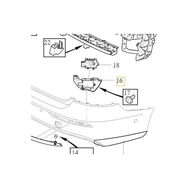Volvo S60 Iii Staffa Paraurti Posteriore Sinistro Oe-image