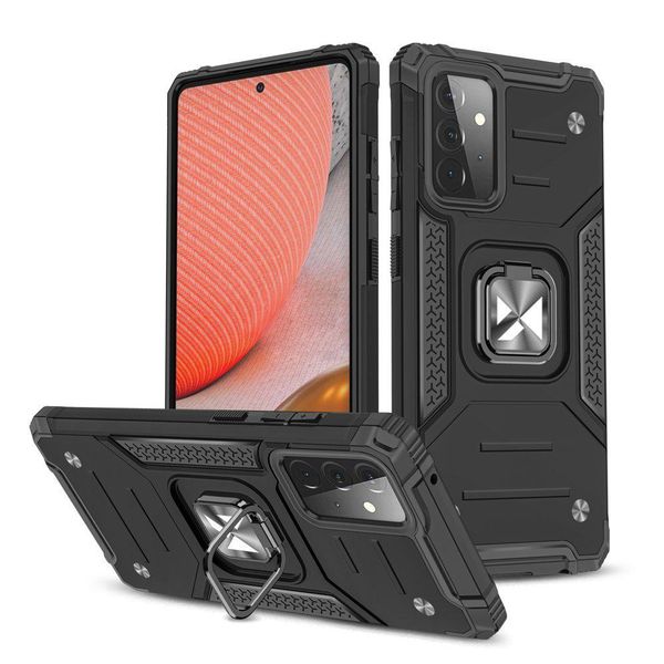 Wozinsky Ring Armor Custodia Ibrida Blindata + Supporto Magnetico Samsung Galaxy A72 4G Nero-image