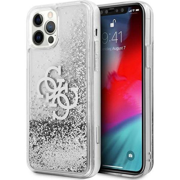 Guess Guhcp12Llg4Gsi Custodia Rigida Per Iphone 12 Pro Max6,7 Srebrny/Argento 4G Big Liquid Glitter-image