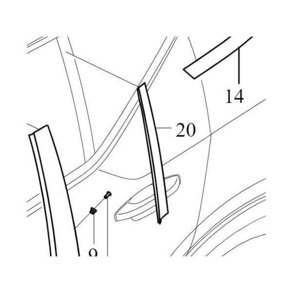 Volvo C40 XC40 Rivestimento Vetro Porta Posteriore Sinistro Oe-image