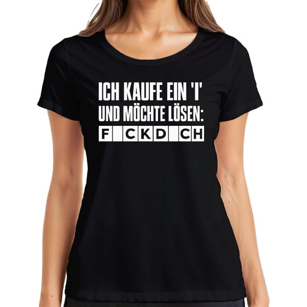 Compro Una I E Voglio Risolvere F*Ckd*Ch Sfacciato Dicendo Regalo Ladies T-Shirt, Nero, Xl-image