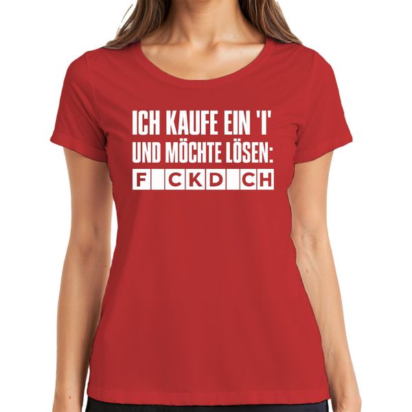 Compro Una I E Voglio Risolvere F*Ckd*Ch Sfacciato Dicendo Regalo Maglietta Da Donna, Rosso, Xl-image