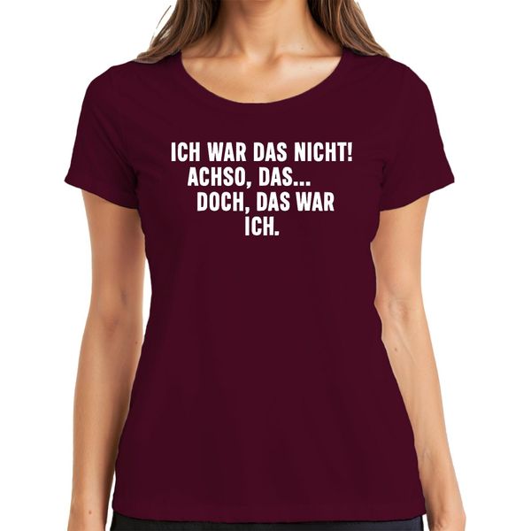 Non Ero Io Oh Beh, Ero Io Divertente Umorismo Sarcastico Maglietta Da Donna, Borgogna, Xl-image