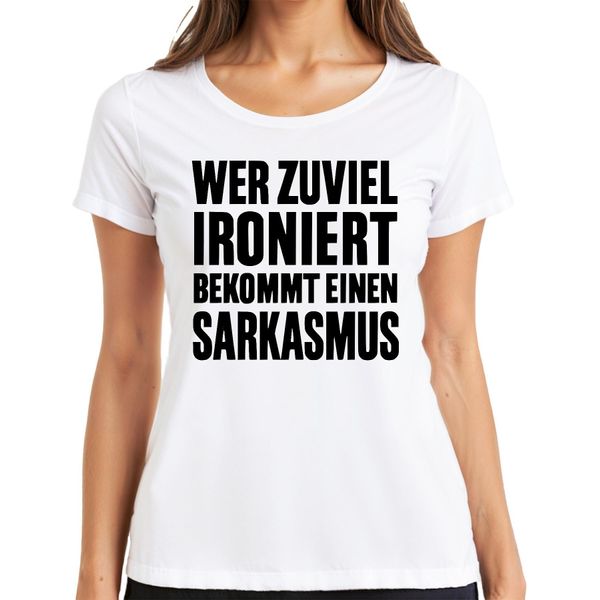 Chi Stira Troppo Fa Del Sarcasmo Detto Sarcastico Regalo Donna T-Shirt, Bianco, Xxl-image