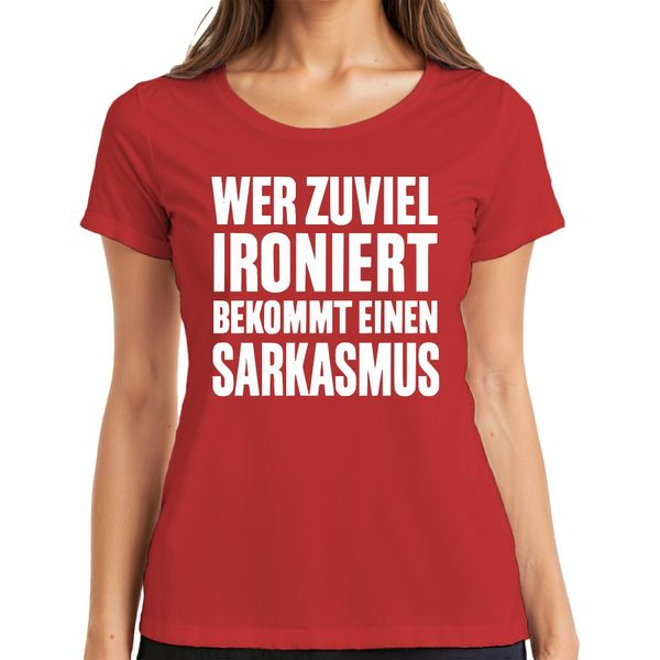 Chi Stira Troppo Fa Del Sarcasmo Detto Sarcastico Regalo Donna T-Shirt, Rosso, Xxl-image