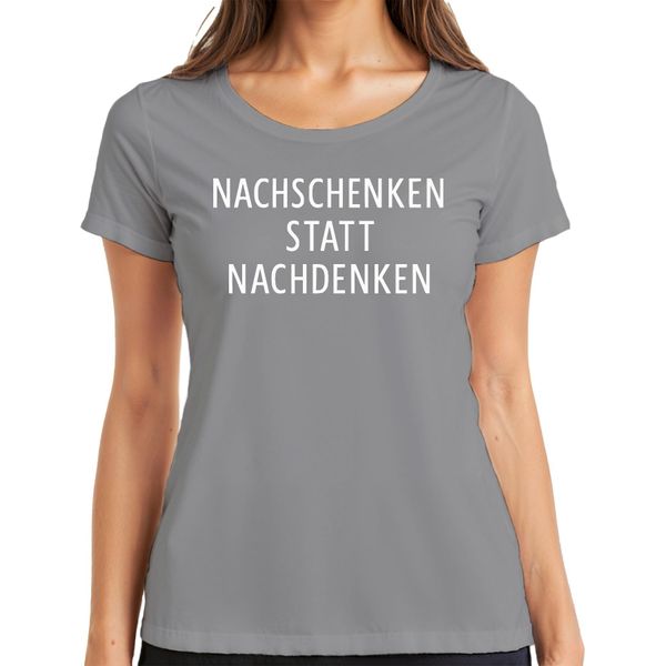 Refill Instead Of Thinking Party Beer Gift Celebration Maglietta Da Donna Jga, Grigio, S-image
