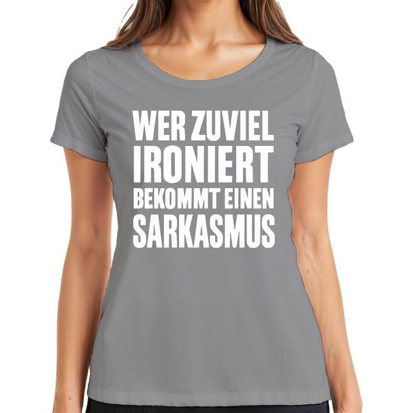 Chi Ironizza Troppo Si Becca Il Sarcasmo: Regalo Da Donna T-Shirt Grigia, Xxl-image
