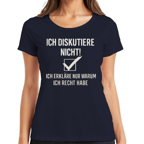 Non Discuto, Ho Sempre Ragione - Maglietta Divertente Da Donna, Navy, 3XL-image