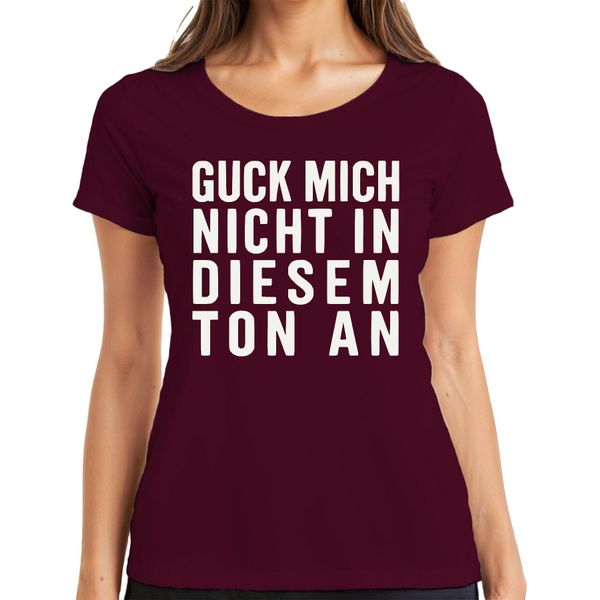 Non Guardarmi Con Questo Tono Sarcastico E Sfacciato, Divertente Maglietta Da Donna, Borgogna, Xl-image