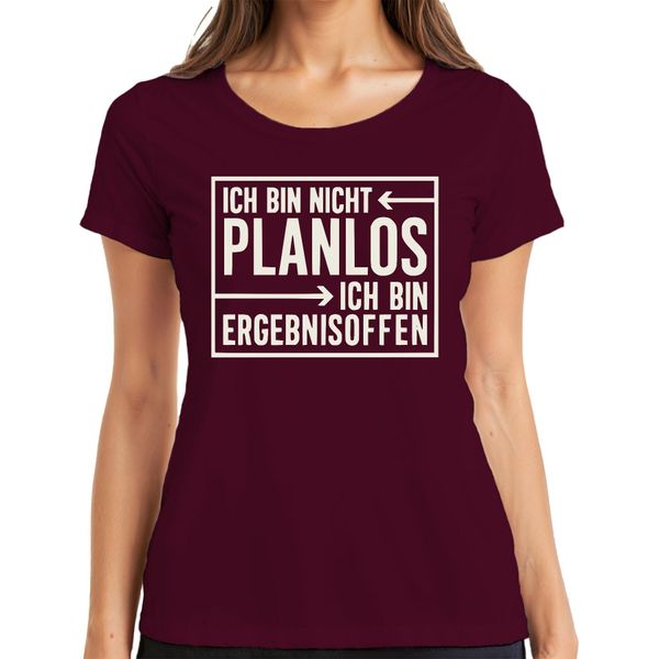 Non Sono Senza Piani, Divertente Detto Aperto, Regalo Da Donna T-Shirt, Borgogna, L-image