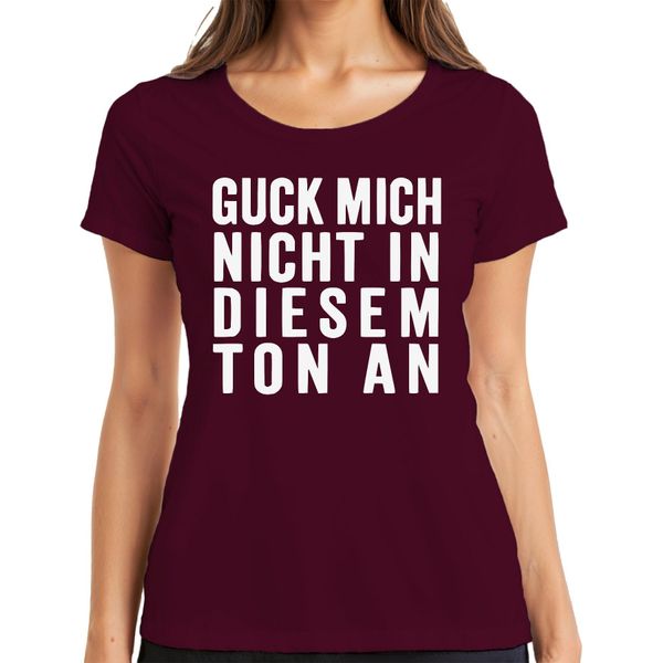 Non Guardarmi Con Quel Tono Sarcastic Cheeky Humour Gift Ladies T-Shirt, Burgundy, 3XL-image