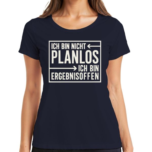 Non Sono Senza Piani, Divertente Detto Aperto, Regalo Da Donna T-Shirt, Navy, L-image