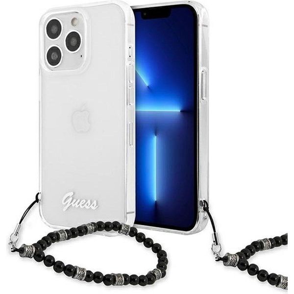Guess Guhcp13Lkpsbk Custodia Rigida Trasparente Per Iphone 13 Pro / 13 6.1 Perla Nera-image