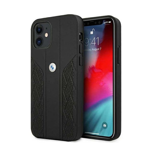 Bmw Custodia Bmhcp12Srsppk Iphone 12 Mini 5.4 Nero/Nero Custodia Rigida In Pelle Curve Perforate-image