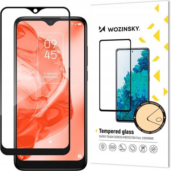 Wozinsky Super Durable Full Glue Vetro Temperato Con Telaio Amichevole Tcl 205 Nero-image