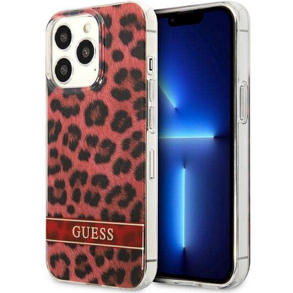 Guess Guhcp13Lhsleor Custodia Rigida Per Iphone 13 Pro / 13 6.1 Rosso/Rosso Leopardo-image