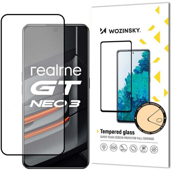 Wozinsky Super Tough Full Glue Vetro Temperato Con Telaio Custodia Amichevole Realme Gt Neo 3 Nero-image