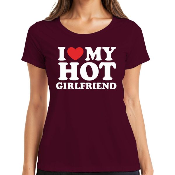 Amo La Mia Ragazza Sexy Regalo Divertente Di San Valentino Maglietta Da Donna Jga, Borgogna, Xl-image