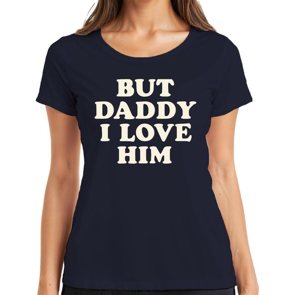 But Daddy I Love Him Papa I Love Him Love Gift Maglietta Vintage Da Donna, Navy, L-image