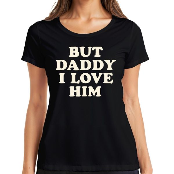 But Daddy I Love Him Papa I Love Him Love Gift Maglietta Vintage Da Donna, Nero, L-image